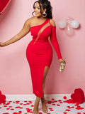 Elegant Style Mesh Patchwork Midi Dress