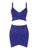 Bronze Rose Gold V Neck Two Piece Bodycon Dress, ibuyxi.com