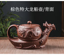 Zisha Teapot Tea Set Large Capacity Chinese Vermilion Teapot Single Pot Kung Fu Tea Set Teaware Kitchen Dining Bar Home Garden - iBuyXi.com