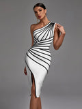 One-Shoulder Bandage Dress - photo 3