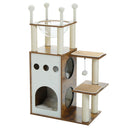 Modern Cat Tree Wooden 2-Floor Cat Condo