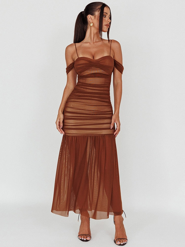 Elegant Two Layer Maxi Strapless Bodycon Dress, iBuyxi.com