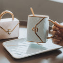 Creative and Gold Handbag Mug Set with Tray Design - view 9