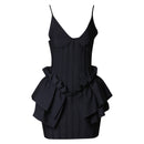 Designer Strap V Neck Bodycon Mini Dress, ibuyxi.com