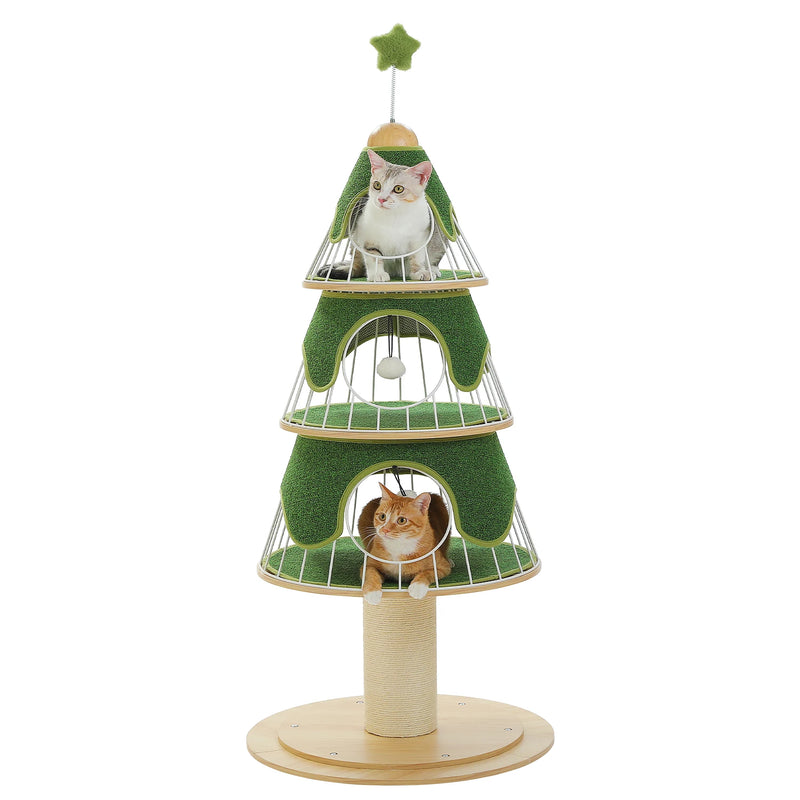 Three Tier Holiday Pine Cat Tree