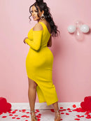 Elegant Style Mesh Patchwork Midi Dress - view 9