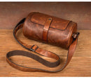 Round Vintage Leather Satchel