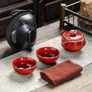 Portable Japanese Ceramic Teapot Cups Set, ibuyxi.com
