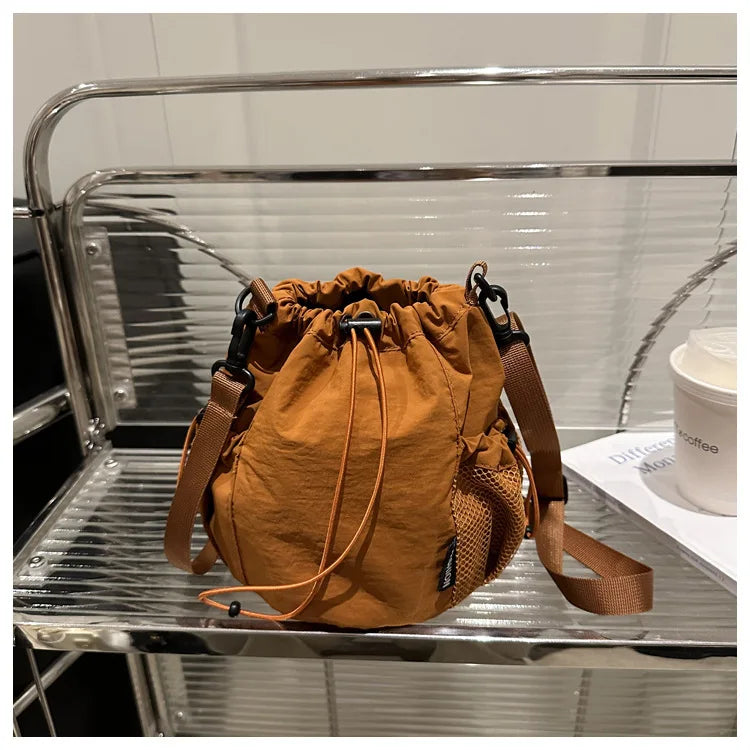 Nylon Drawstring Bucket Bag
