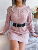 Casual Knitted Sweater Mini Dress