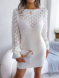 Casual Knitted Sweater Mini Dress