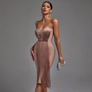 Elegant Tassel Strapless Bandage Dress, ibuyxi.com