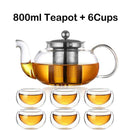 Heat Resistant Glass Tea Set Teapot 6 Cups - view 3