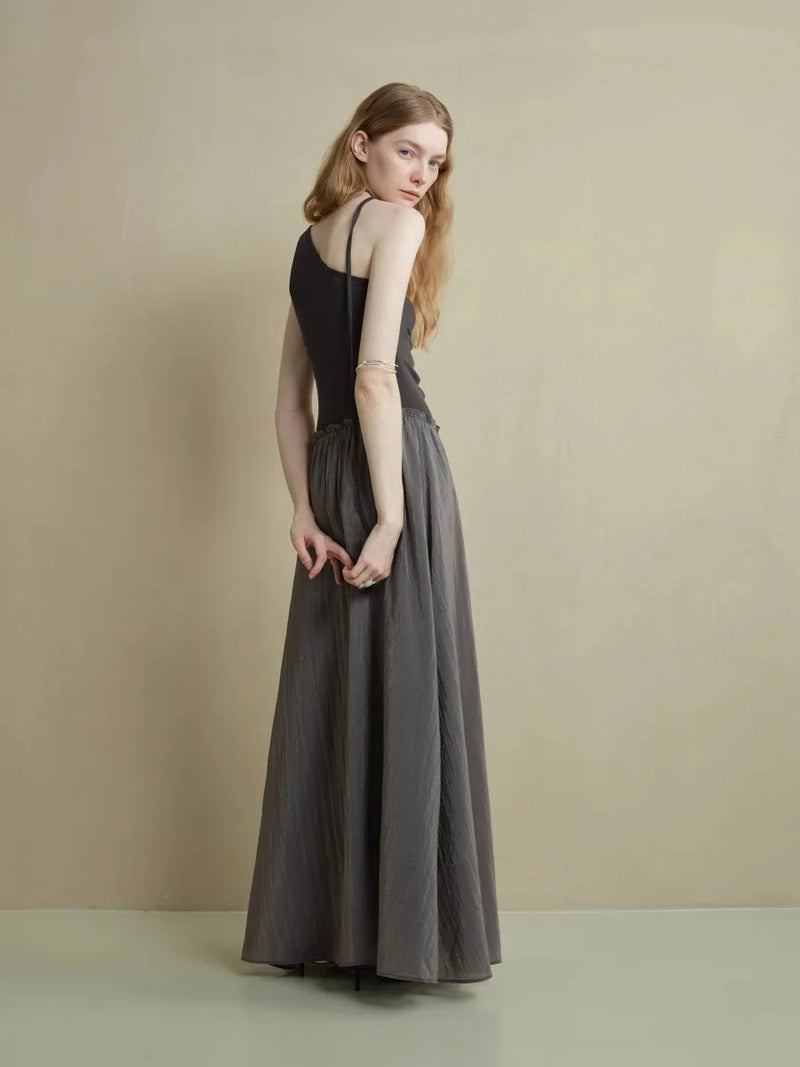 Boho Two Tone Asymmetrical Maxi Dress