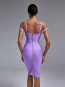 Elegant Lilac Spaghetti Strap Bodycon Dress, iBuyxi.com