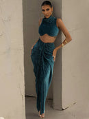 Tank Top Long Skirt Beach Vacation Two Piece Set, iBuyxi.com