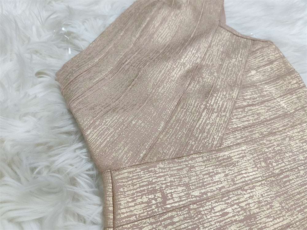 One Shoulder Foiling Print Rayon Bandage Dress, ibuyxi.com