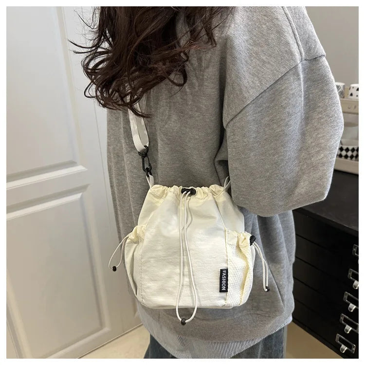 Nylon Drawstring Bucket Bag