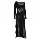Mozision Autumn Hollow Out Long Sleeve Dress, iBuyxi.com