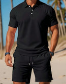 Casual Comfortable Breathable Short Sleeve Shirt Short Set, iBuyXi.com