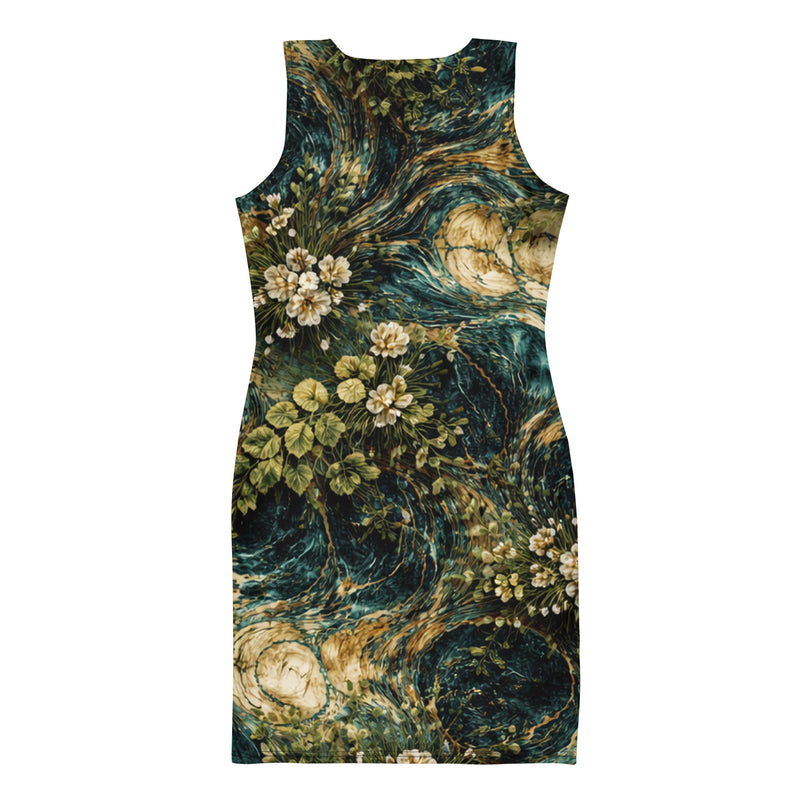 Verdigris Marble Bodycon Dress L