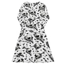 Lovey Eyes Bird Long Sleeve Midi Dress
