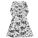 Lovey Eyes Bird Long Sleeve Midi Dress