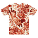 Siamese Cat Floral Men’s Cotton Crew Neck T-Shirt, iBuyXi.com