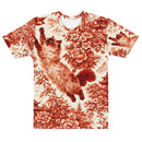 Siamese Cat Floral Men’s Cotton Crew Neck T-Shirt, iBuyXi.com