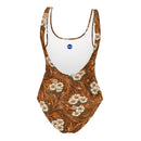 Burnt Umber Daisies One-Piece Swimsuit, iBuyXi.com