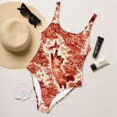 Siamese Cat Floral One-Piece Swimsuit, iBuyXi.com