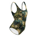 Verdigris Marble One-Piece Swimsuit, iBuyXi.com