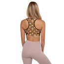 Burnt Umber Daisies Padded Sports Bra, iBuyXi.com