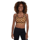 Burnt Umber Daisies Padded Sports Bra, iBuyXi.com