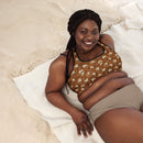 Burnt Umber Daisies Padded Sports Bra, iBuyXi.com