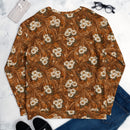 Burnt Umber Daisies Unisex Sweatshirt, iBuyXi.com