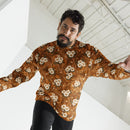 Burnt Umber Daisies Unisex Sweatshirt, iBuyXi.com