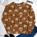 Burnt Umber Daisies Unisex Sweatshirt, iBuyXi.com