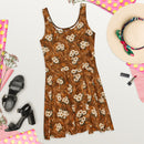 Burnt Umber Daisies Skater Dress, iBuyXi.com