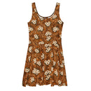 Burnt Umber Daisies Skater Dress, iBuyXi.com
