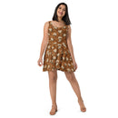 Burnt Umber Daisies Skater Dress, iBuyXi.com