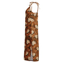 Burnt Umber Daisies Tie-Strap Midi Dress, iBuyXi.com