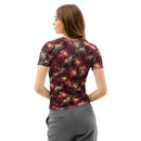 Floral Agate Marble Women’s Cotton Crew Neck T-Shirt, iBuyXi.com