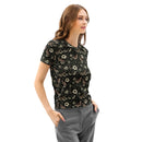 Dark Botanical Women’s Cotton Crew Neck T-Shirt, iBuyXi.com
