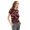 Floral Agate Marble Women’s Cotton Crew Neck T-Shirt, iBuyXi.com