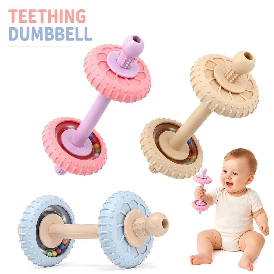 Baby Teething Rattle 3-in-1 Silicone Teether