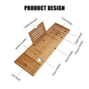 Bamboo Bathtub Caddy Tray Extendable Spa Organizer
