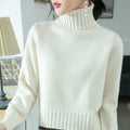 BELIARST 100% Pure Wool New Cashmere Sweater Woman High Neck Solid Color Pullov