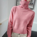 BELIARST 100% Pure Wool New Cashmere Sweater Woman High Neck Solid Color Pullov