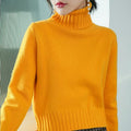 BELIARST 100% Pure Wool New Cashmere Sweater Woman High Neck Solid Color Pullov